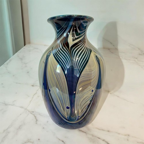 Iridescent art glass vase - iridescent,